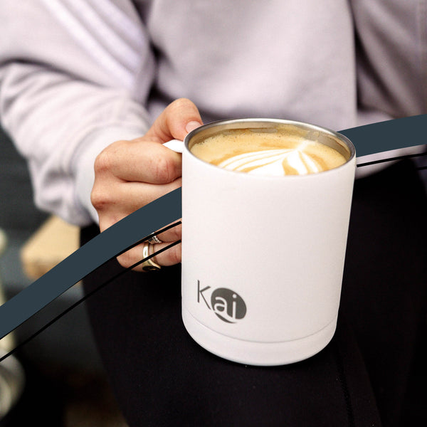 White Kai Mug With Travel Lid