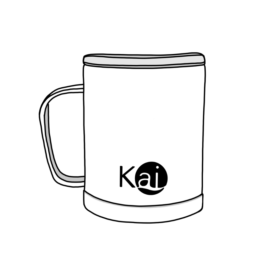 White Kai Mug With Travel Lid