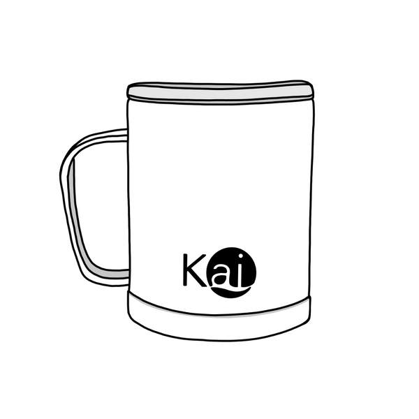White Kai Mug With Travel Lid